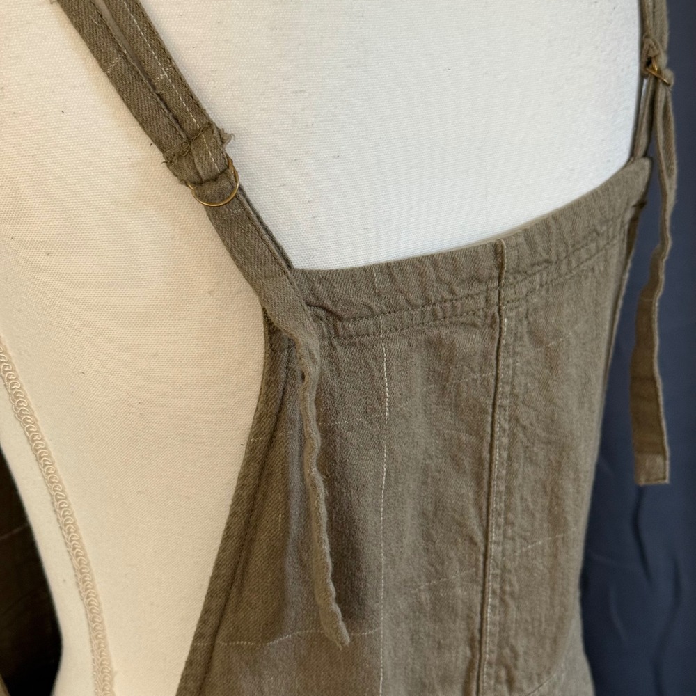 Pilcro Anthropologie Linen Blend Wide Leg Overalls  Windowpane Size Medium - Picture 10 of 11